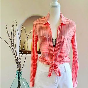 Beachy Striped Button Down